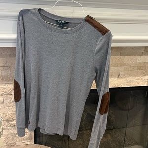 Ralph Lauren Swede Elbow Patch Long Sleeve Top